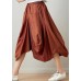 Fashion Black Plaid Cotton Linen lantern Skirts Summer