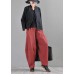 Chic Red Cotton Linen Radish trousers Pants Summer