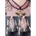 Stylish Pink Stand Collar Print Side Open Silk Shirt Tops Half Sleeve