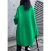 Cozy green print clothes For Women plus size clothing o neck knitwear