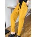 Unique Yellow High Waist Pockets Harem Pants