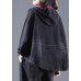 Handmade Black Hooded denim Coats Spring