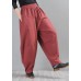 Chic Red Cotton Linen Radish trousers Pants Summer