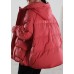 Classy Red Hooded Duck Down Puffer Coat Winter